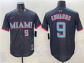 Men's Miami Marlins #9 Xavier Edwards Black 2025 City Connect Limited Stitched Jersey,baseball caps,new era cap wholesale,wholesale hats